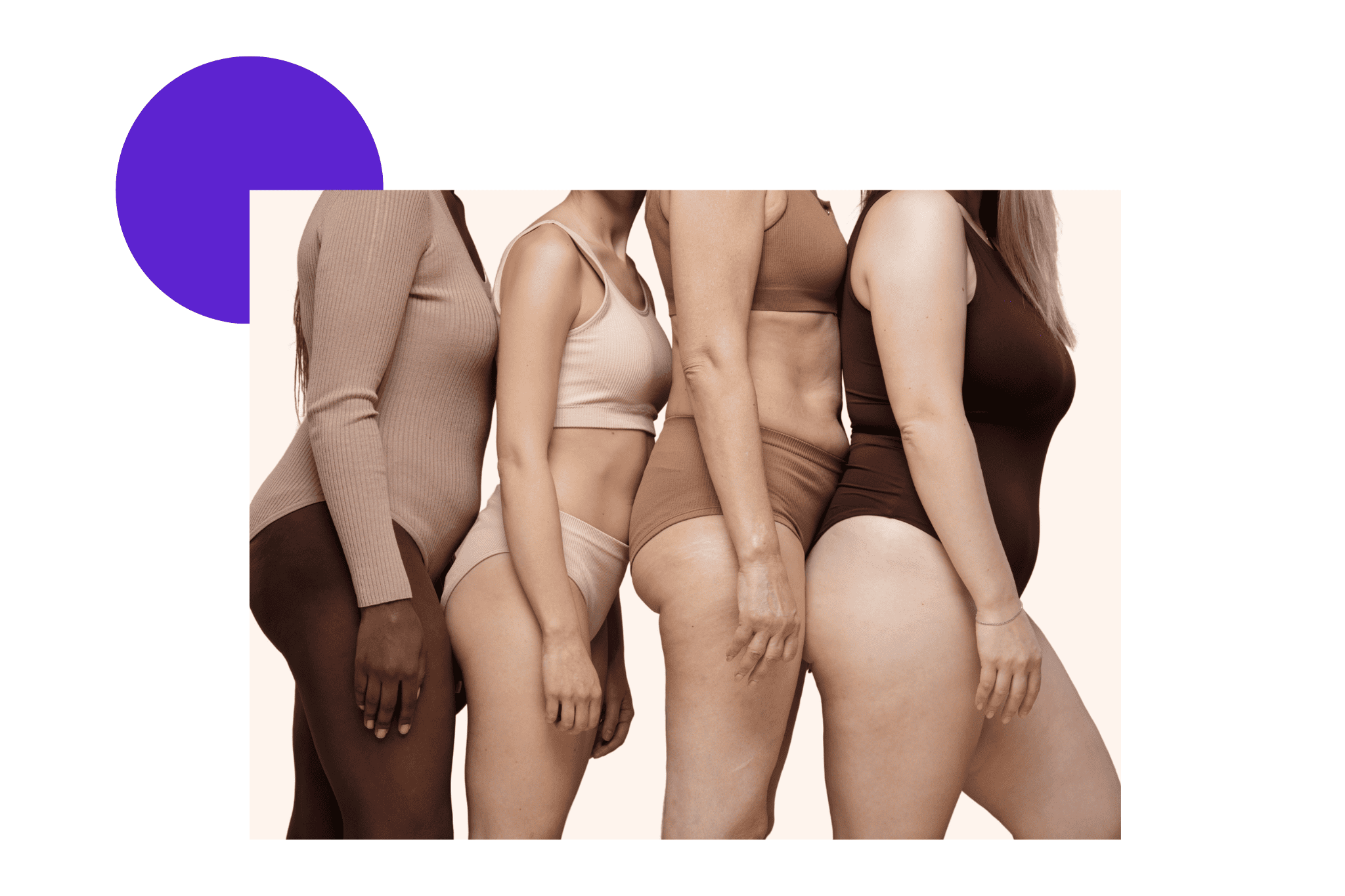 4 femmes de profil montrant leurs jambes