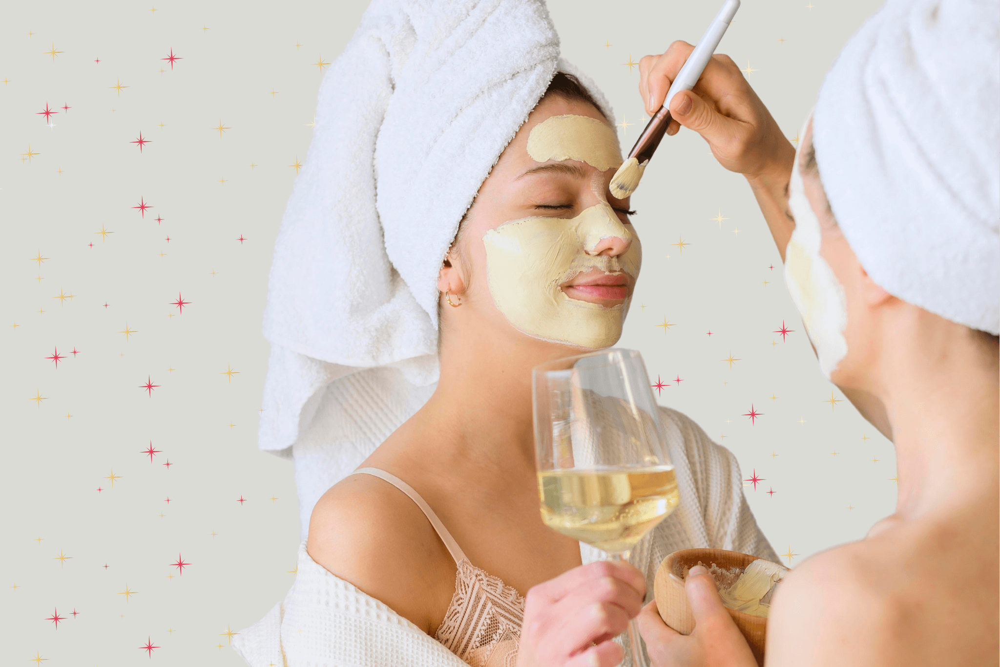 fille avec champagne qui se prépare avant le réveillon