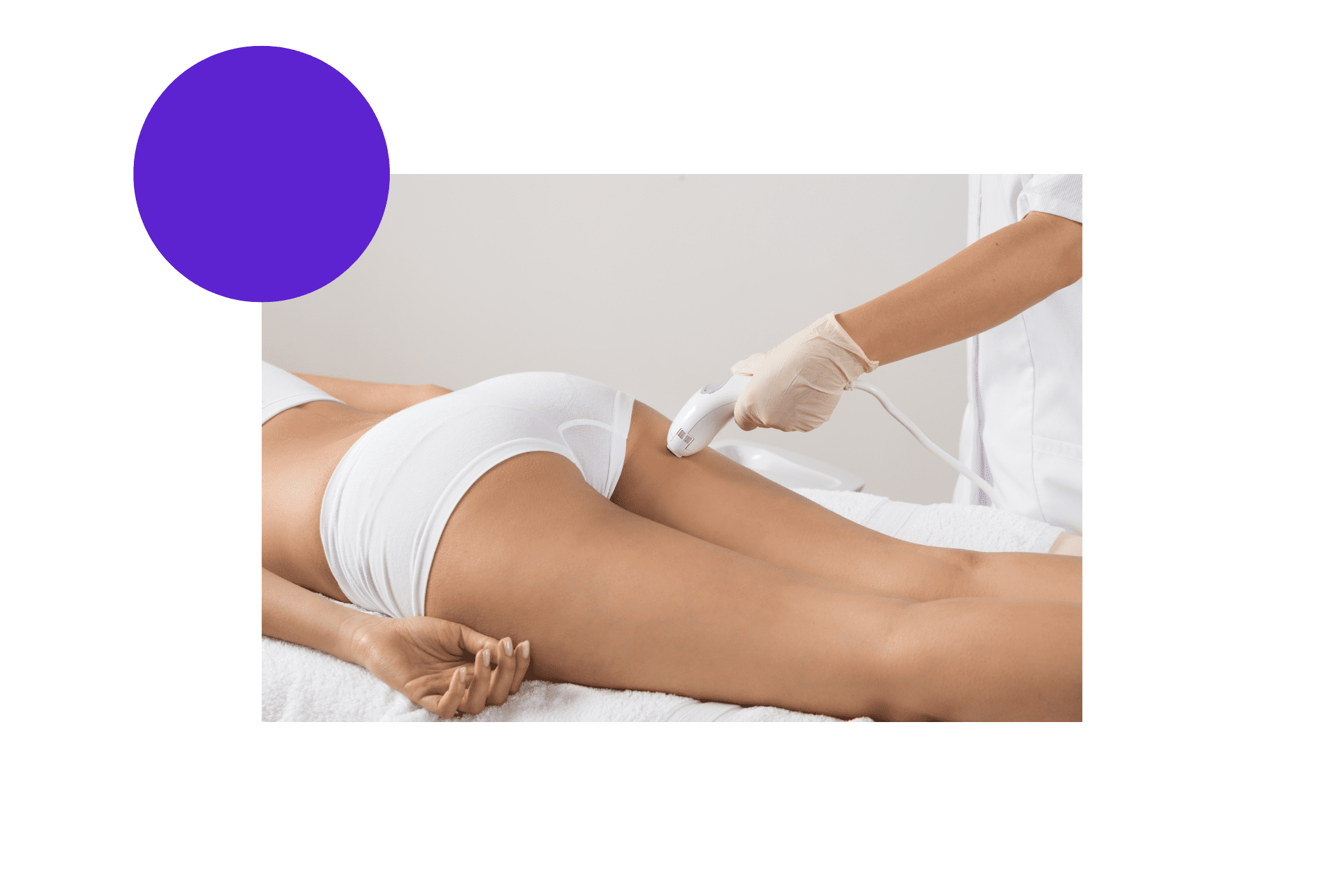 Laser épilatoire sur les fesses d'une femme