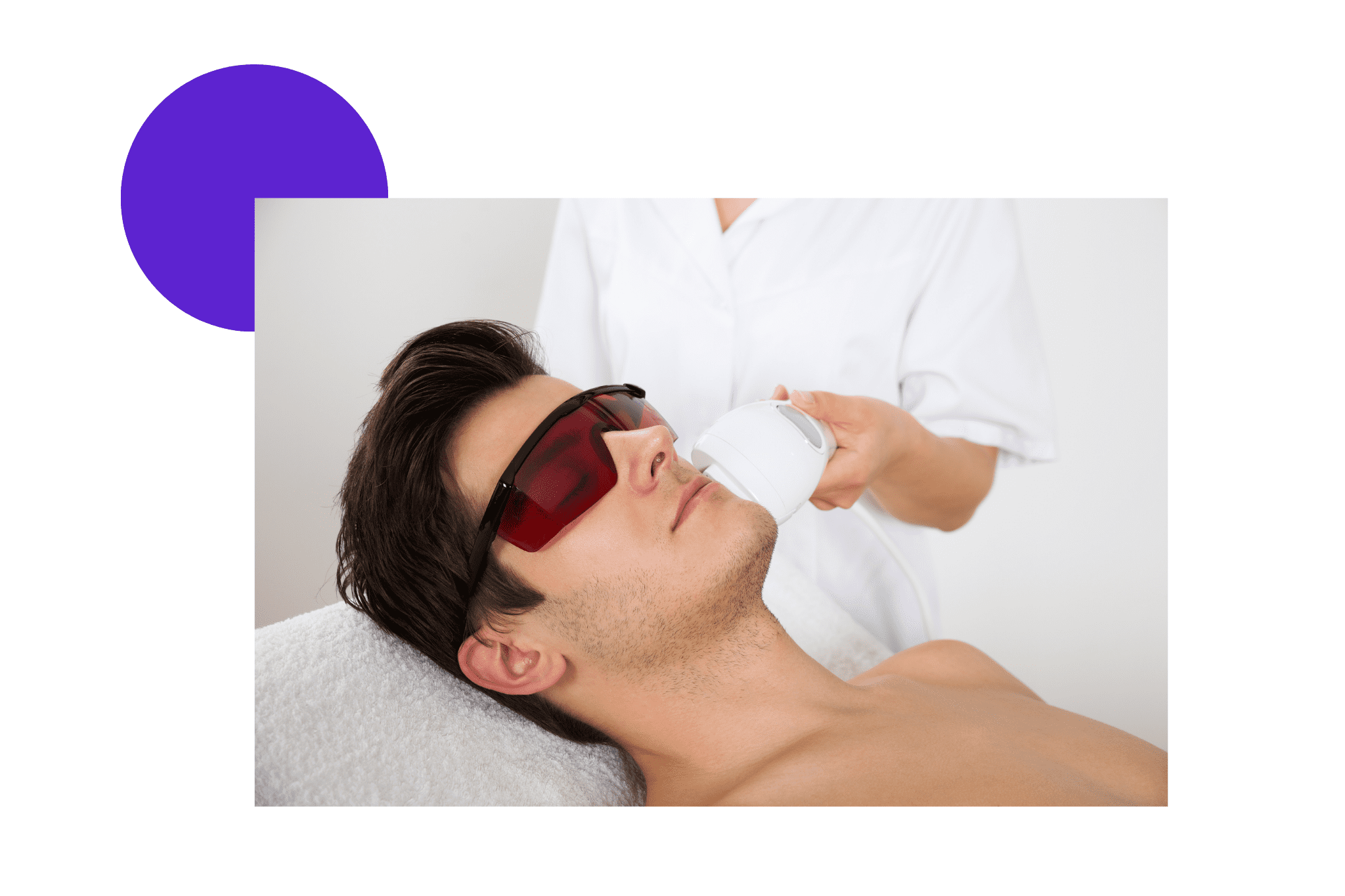 épilation au laser de la barbe d'un homme