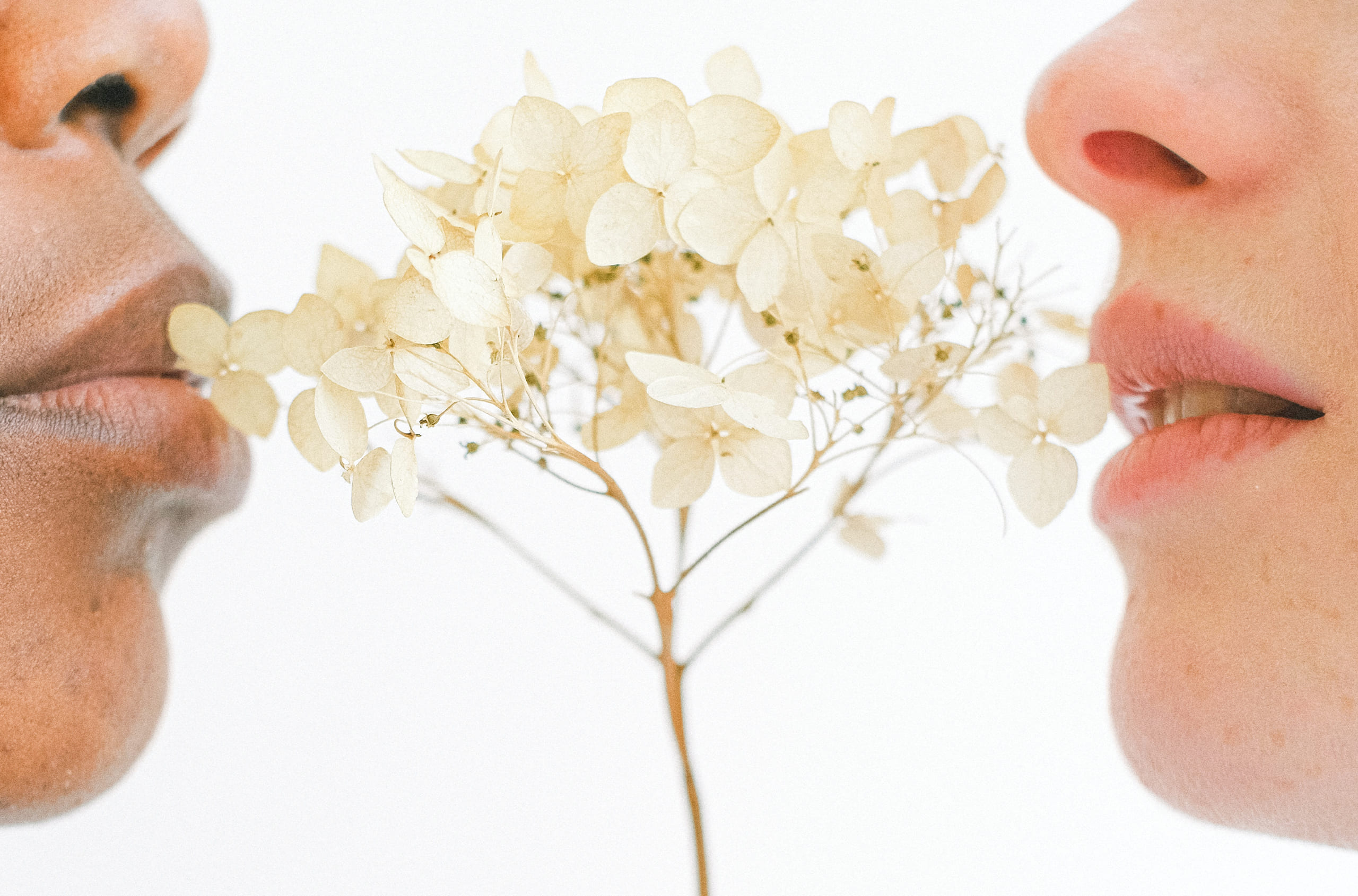 2 femmes avec les lèvres gercées et abîmées à cause des dommages extéreiurs